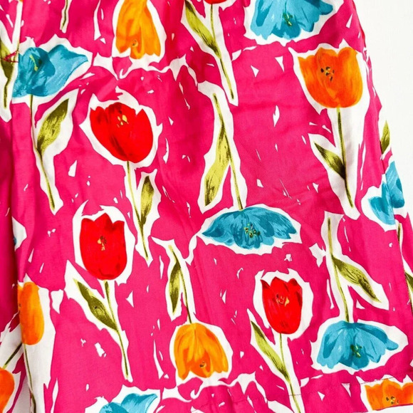 Tabi Coloourful FLoral Abstract Print High Waist Bermuda Shorts L - Picture 4 of 6